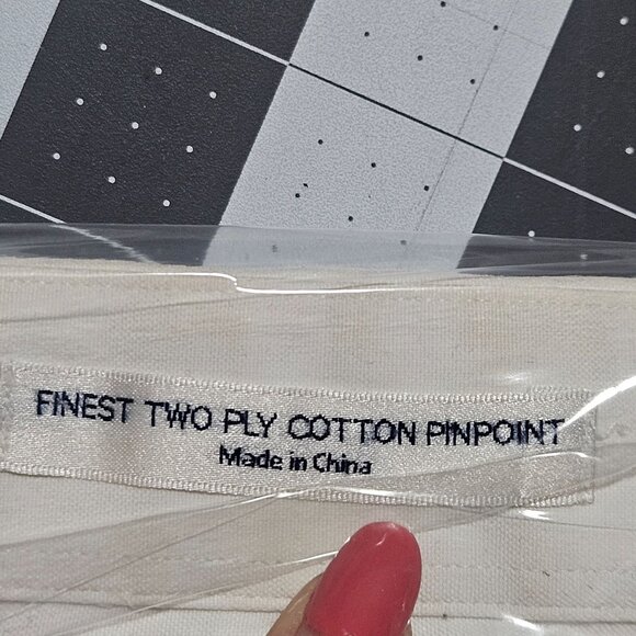 Paul Fredrick Men's Pinpoint Snap Tab Collar White 100% Cotton  Shirt Size 17-32 - Picture 11 of 15